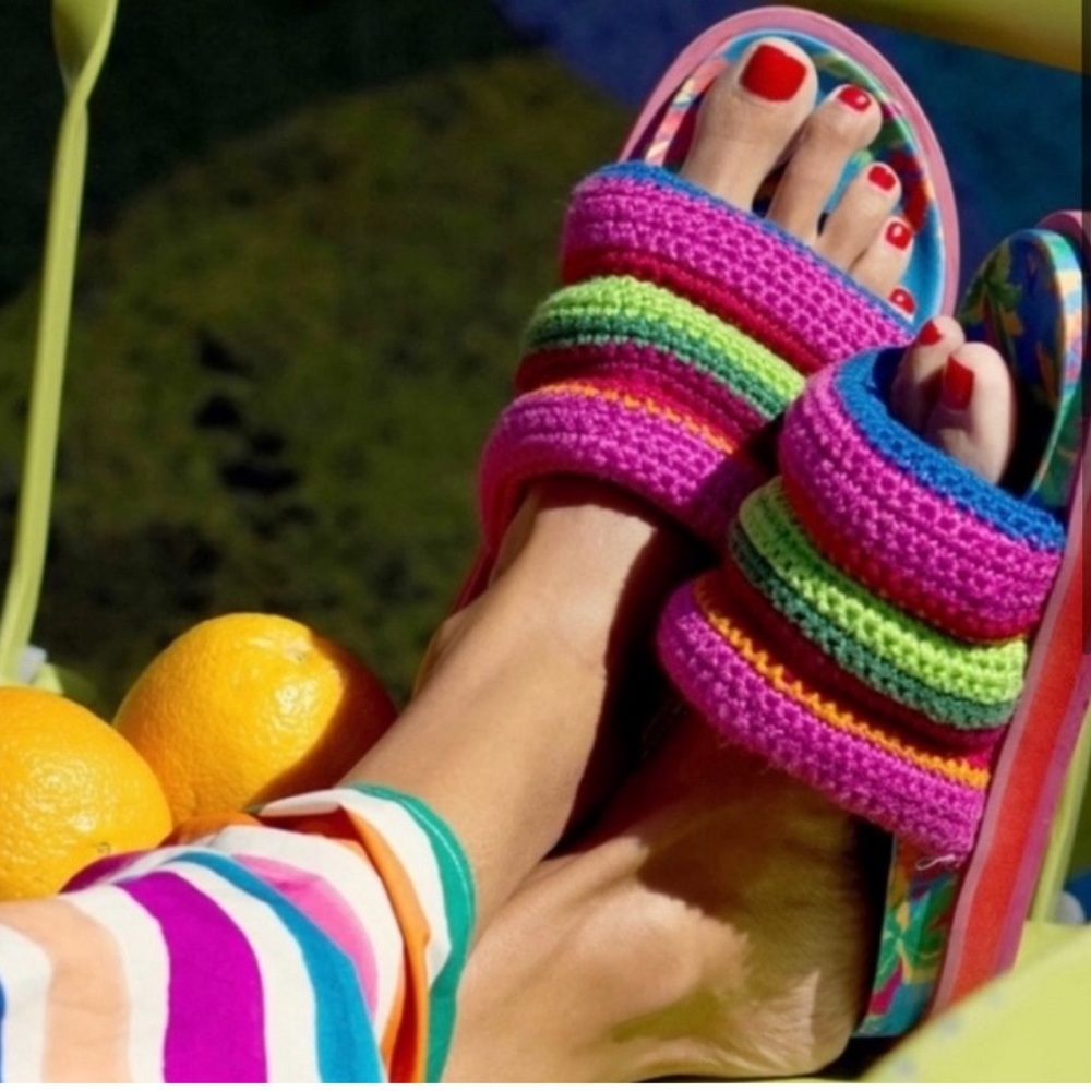 FARM Rio Knot crochet sandals NWT